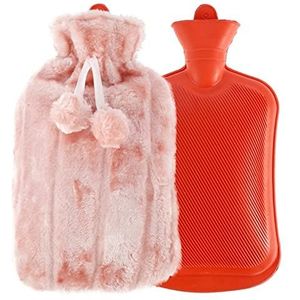 Mini warmwaterkruik, warmwaterkruik met grote capaciteit warmwaterkruik klassiek rubber zacht en warm stress pijnbestrijding therapie handwarmer warmwaterzak winter (maat: roze) (maat: roze)