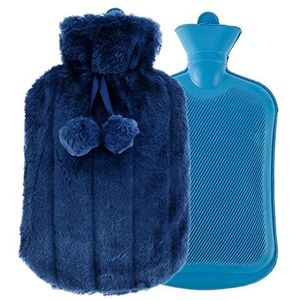 Mini warmwaterkruik, warmwaterkruik met grote capaciteit warmwaterkruik klassiek rubber zacht en warm stress pijnbestrijding therapie handwarmer warmwaterzak winter (maat: roze) (Maat: blauw)