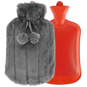 Mini warmwaterkruik, warmwaterkruik met grote capaciteit warmwaterkruik klassiek rubber zacht en warm stress pijnbestrijding therapie handwarmer warmwaterzak winter (maat: roze) (maat: grijs)