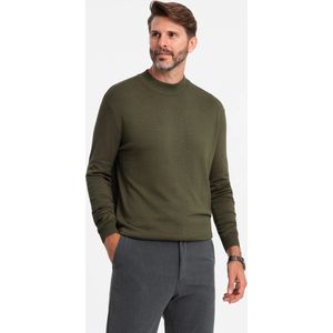 Ombre - Heren Sweater - Half Turtleneck - Groen Olijf - Italianstyle
