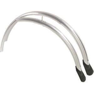 LYHYDMA Fiets Spatbord Set 700C Racefiets Fender Fixed Gear Fiets Retro Fiets Spatborden Stadsfiets Spatbord Zwart Zilver Fiets Praktische Accessoires Fiets Spatbord Spatborden voor MTB (Zwart 1 paar