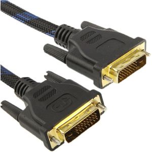 Nylon verrekening stijl DVI-D Dual Link 24 + 1 Pin Male-Male M / M Video kabel  lengte: 5m