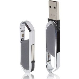 16GB metalen sleutelhangers stijl USB 2.0 Flash schijf (grijs)