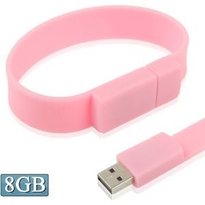 8GB siliconen armbanden USB 2.0 Flash schijf (roze)