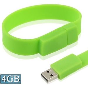 4GB siliconen armbanden USB 2.0 Flash schijf (groen)