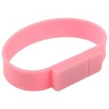 4GB siliconen armbanden USB 2.0 Flash schijf (roze)