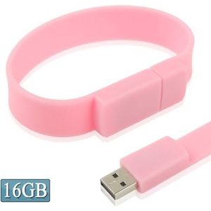 16GB siliconen armbanden USB 2.0 Flash schijf (roze)