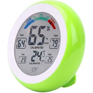 TS-S93 multifunctionele Digitale Thermometer Hygrometer temperatuur vochtigheid Meter  Max Min waarde Trend Display C/Funit(Green)