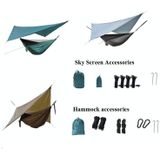 Outdoor Camping Sunshade + Anti-Mosquito Hangmat Set Parachute Stof Net Yarn Anti-Mosquito Hangmat