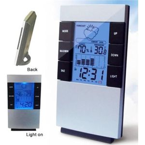 Huishoudelijke digitale LCD display hygrometer thermometer temperatuur luchtvochtigheid meter klok alarm