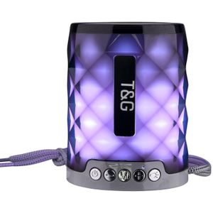 T&G TG155 Bluetooth 4 2 mini draagbare draadloze Bluetooth Speaker met kleurrijke lichten (grijs)