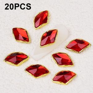 20 STKS Nail Art Sieraden Nail Diamond Decoratie Stickers (H293 Rhombus Red)