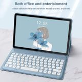 Voor Lenovo Tab M10 Plus 10.6 3rd Gen 2022 YM-LX106 Ronde Sleutel Afneembare Bluetooth Tablet Toetsenbord Lederen Case zonder Muis(Blauw)