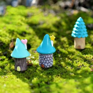 2 PC'S cartoon Tree House Moss micro-landschap vlezige ornamenten sieraden  willekeurige stijl levering