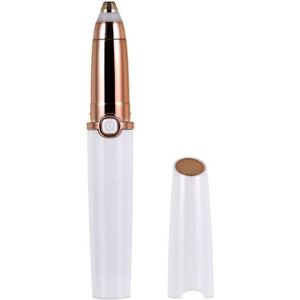 Drukknop elektrische wenkbrauw trimmer automatische ontharingsapparaat (Pearl White)