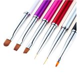 Nagel borstel kleur schilderij bloem snijwerk pen pull pen lichttherapie gel pen platte kop pen nagel pen (rood)