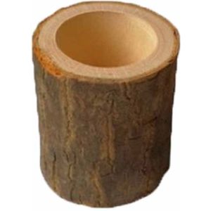 3 stuks mini natuurlijke log ronde Home Office tuin decoratie succulente plant pot kaars houder kleine Bonsai Home Decoratie  grootte: L (bruin)