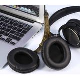 Een paar voor monster DNA protene leder + spons hoofdtelefoon beschermende case earmuffs (zwart)