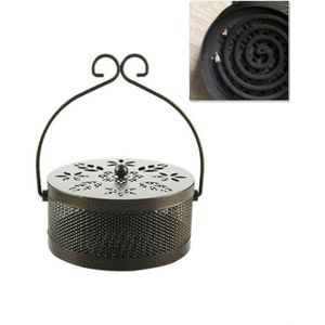 Outdoor draagbare multifunctionele holle brandwerende Mosquito Coil doos met deksel (brons)