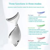 Elektrische Dolphin nek Massager rimpel verwijdering handheld vibratie nek gezicht massage Beauty instrument tool (Pearl White)