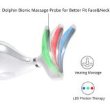 Elektrische Dolphin nek Massager rimpel verwijdering handheld vibratie nek gezicht massage Beauty instrument tool (Pearl White)