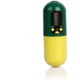 Pil-type elektronische Pillbox timer draagbare grote capaciteit eendelige Smart reminder Kit (geel-groen)