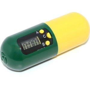 Pil-type elektronische Pillbox timer draagbare grote capaciteit eendelige Smart reminder Kit (geel-groen)