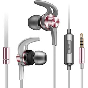 QKZ EQ1 CNC metalen shark fin hoofdtelefoon sport muziek hoofdtelefoon  microfoon versie (Rose goud)