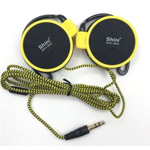 Shini Q940 3.5 mm Super Bass EarHook oortelefoon voor MP3-speler computer mobiel (geel geen MIC)