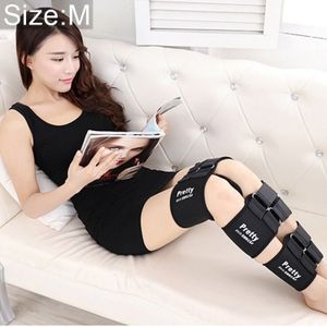 3 STKS/set been houding corrector O/X-type Bowlegs orthotische bandage rechttrekken belt band  maat: M (zwart)