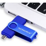 MicroDrive 32GB USB 2 0 mobiele computer dual-use roterende OTG metalen U-schijf (geel)