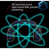 PLEXTONE PC780 over-ear gaming oortelefoon subwoofer stereo Bass hoofdband headset met microfoon & USB LED Light (wit blauw)