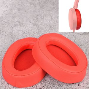 2 stuks voor Sony MDR-100ABN WI-H900N oortelefoon kussen cover earmuffs vervangende oorkussens met mesh (rood)