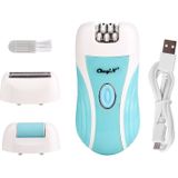 3 in 1 oplaadbare Lady epilator vrouwen elektrische trimmer ontharing Depilador Shaver Razor Callus dode huid Remover voetverzorging (Purplr)