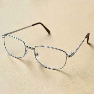 Volledig metalen frame hars lenzen Presbyopic glazen leesbril + 4.00 D (zilver)