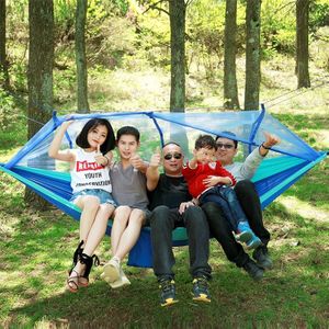 1-2 persoon buiten muggen net parachute hangmat Camping opknoping slapende bed Swing draagbare dubbele stoel  260 x 140cm
