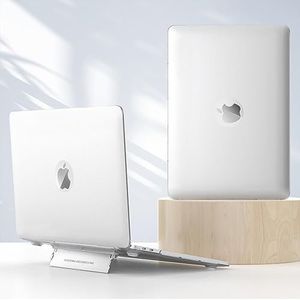 Laptop plastic harde schaal compatibel met MacBook Air 13 inch (2018-2021, M1) (model: A1932,A2179,A2337), laptopstandaard beschermhoes Tablet hoes (Color : Ice Mist White)