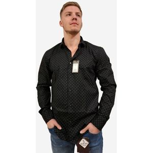 Napoli Uomo - Overhemd - Zwart - Print - Italianstyle