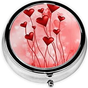 Abstracte Hartprint Pil Doos 3 Compartiment Kleine Pil Case met Spiegel Pil Organizer voor Outdoor Reizen Pocket Purse