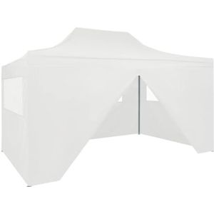 Opvouwbare partytent met 4 zijwanden 3x4,5 m wit