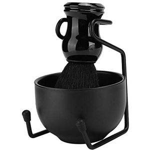 Exblue Klassieke scheerset van roestvrij staal voor heren, 3-in-1 scheerschaalhouder, zwart