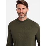 Ombre - Italianstyle - Heren Sweater - Groen Olijf - Half Turtleneck