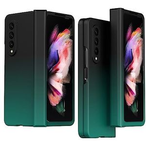 BZN JHH for Samsung Galaxy Z Fold3 5G Gradient Kleur Scharnier Flip Telefoon Case Zonder Film(Blauw Rood)(Zwart Groen)(Groen)(Zwart Wit) (Color : Black Green)