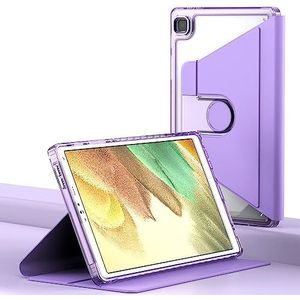 KAVUUN for Samsung Galaxy Tab A7 Lite T220 Clear 360 Rotatie Stand Smart Leather Tablet Case(Zwart)(Paars)(Wit)(Baby Blauw) (Color : Purple)