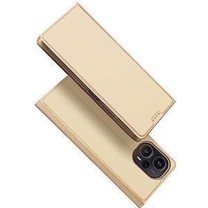 BZN for Xiaomi Poco F5 / Redmi Note 12 Turbo Skin Pro Series Flip lederen telefoonhoes (zwart) (blauw) (goud) (roségoud) (Color : Gold)