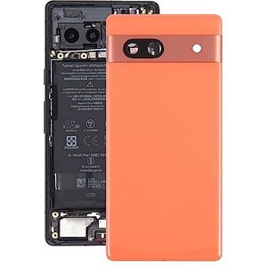 BZN for Google Pixel 7A Batterij Back Cover met Camera Lens Cover(Zwart)(Oranje)(Blauw)(Wit) (Color : Orange)