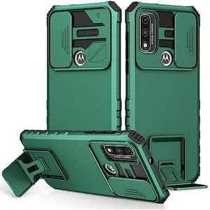 KAVUUN for Motorola Moto G52 Stereoscopische Houder Sliding Camshield Phone Case(Paars)(Wit)(Roze) etc (Color : Green)