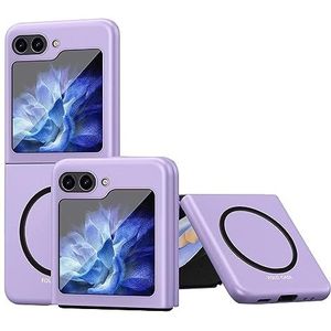 BZN for Samsung Galaxy Z Flip5 5G Huid Voel Magnetisch Schokbestendig Beschermend Telefoonhoesje(Zwart)(Roze)(Blauw)(Paars) (Color : Purple)
