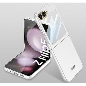BZN for Samsung Galaxy Z Flip5 Geïntegreerde Ultradunne Galvaniseren Lens Frame Telefoon Case(Roze)(Zwart)(Zilver) etc (Color : Silver)