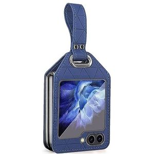 BZN for Samsung Galaxy Z Flip5 Rocky Series Polsband Houder PC Telefoon Case(Roze)(Geel)(Wit) etc (Color : Blue)